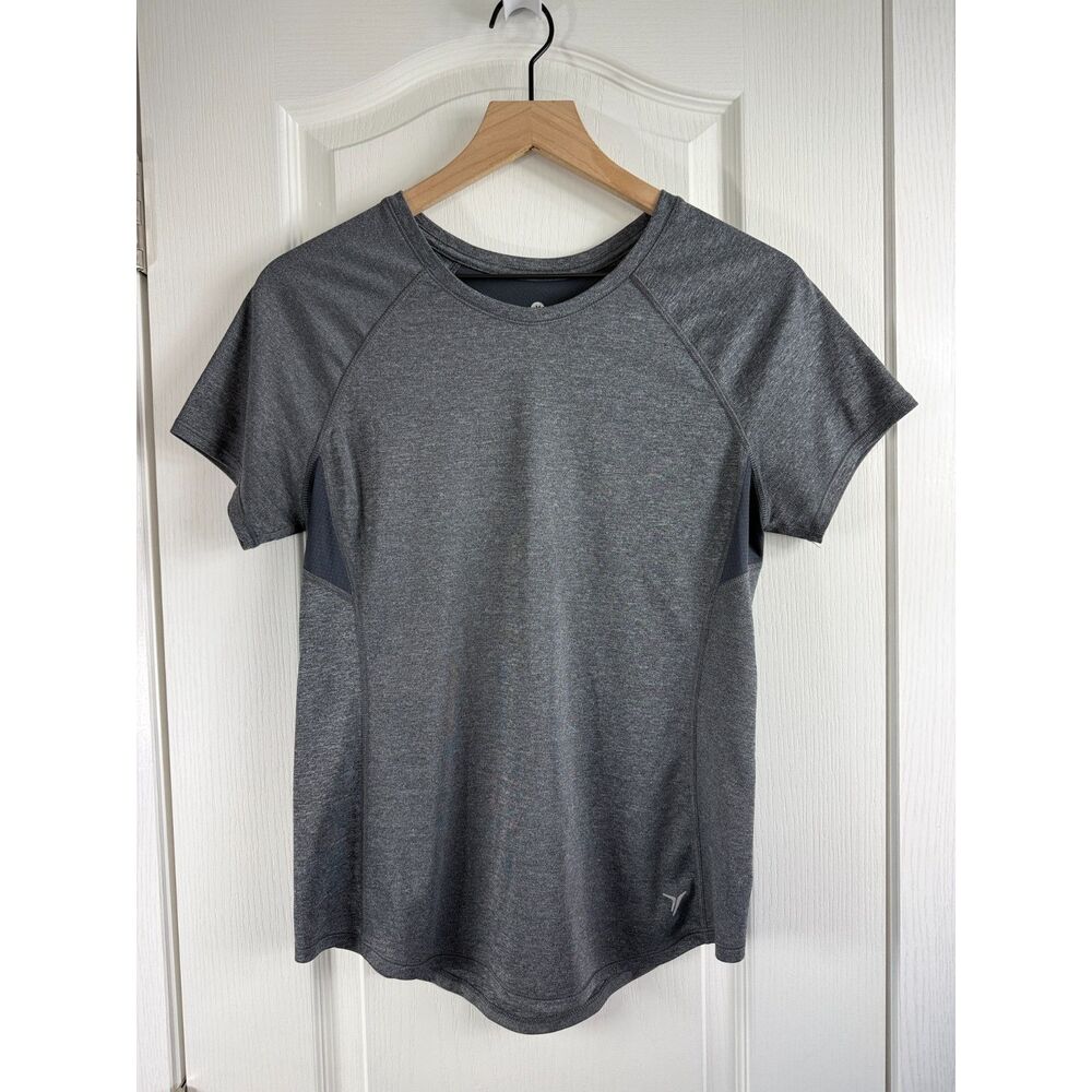 Old Navy Active Semi-Fitted Short Sleeve Top Charcoal Gray Women's M Medium